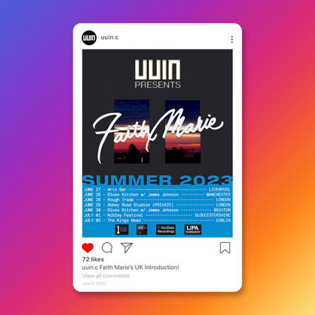 faith marie europe tour social media post