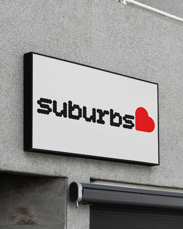 suburbs store sign